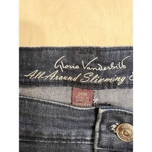 Gloria Vanderbuilt Womens 24W Jeans Dark Blue Denim
